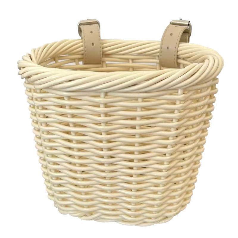 Unisex storage basket with elegant leather handles Kalsten
