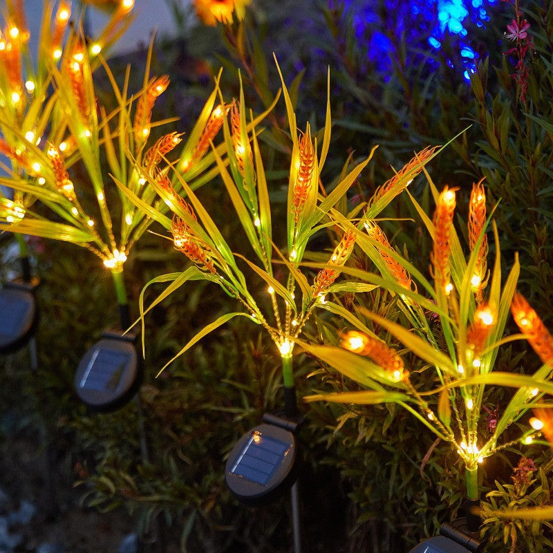 Solar Ornamental Grass Stake Lights With Warm White LED Accents Kalsten
