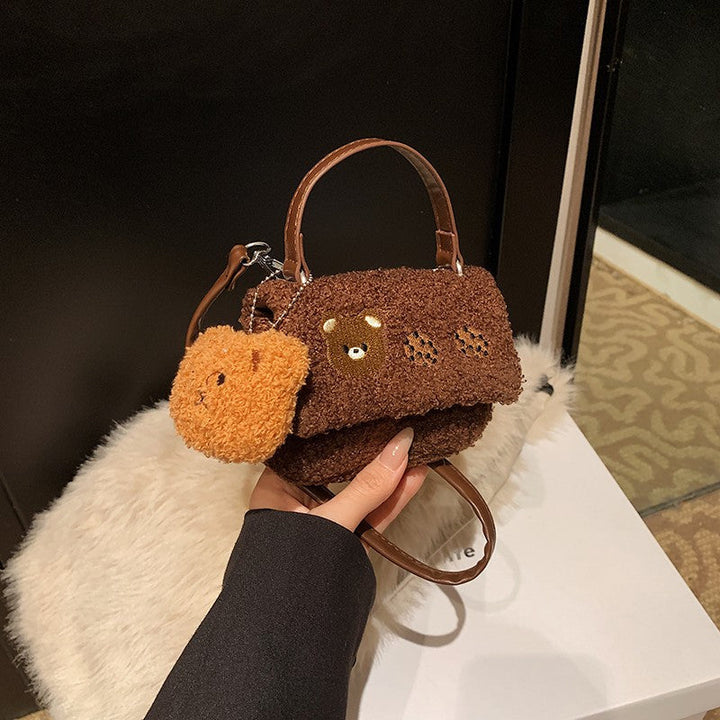 Plush Crossbody Bag with Cute Animal Design Kalsten