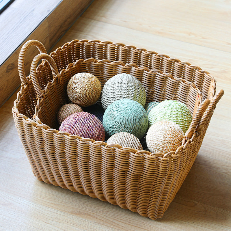 Handwoven Storage Basket with Handles Kalsten