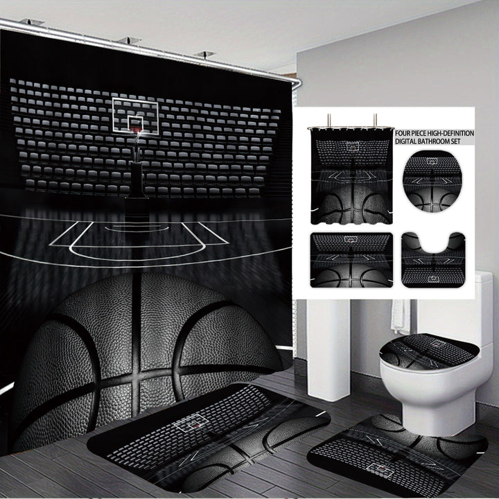 High-Definition Basketball-Themed Bathroom Décor Set Kalsten
