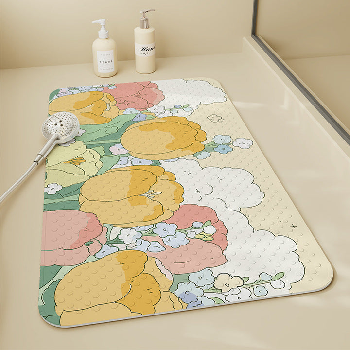 Floral Pattern Bath Mat Kalsten
