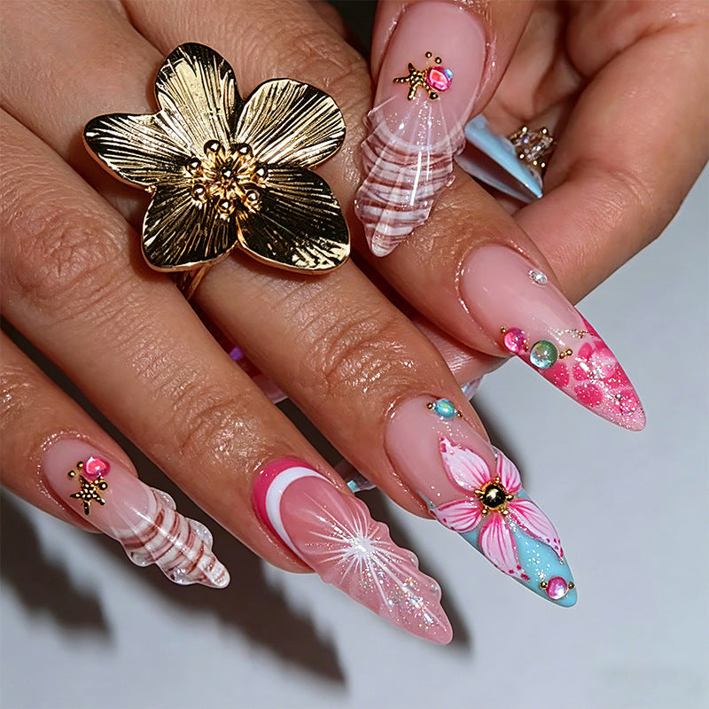Artificial nails with exclusive flower design Acalora
