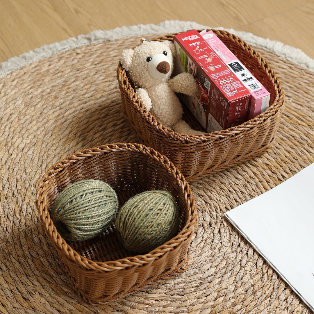 Unisex Rectangular Storage Basket with Sturdy Woven Kalsten