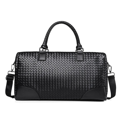 Premium Woven Leather Duffel Bag Acalora