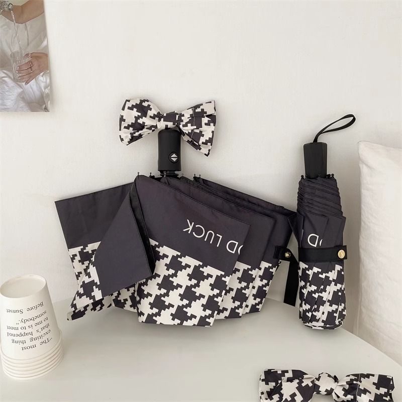 Ladies Folding Umbrella with Elegant Bow Application Kalsten
