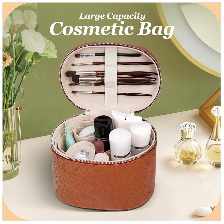 Cosmetic storage bag with elegant design and sturdy carrying handle Kalsten