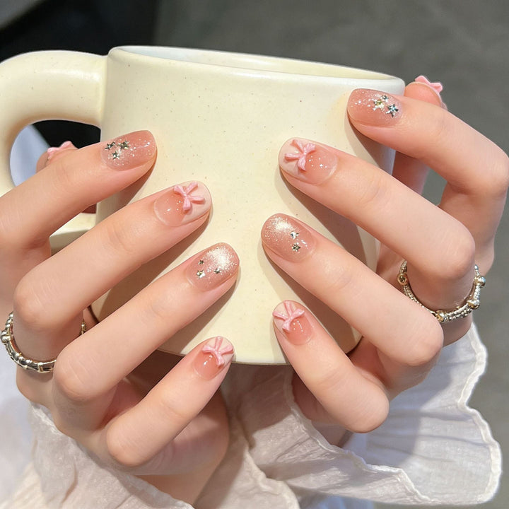 Artistic Gem-Accented Press-On Nail Extensions Kalsten