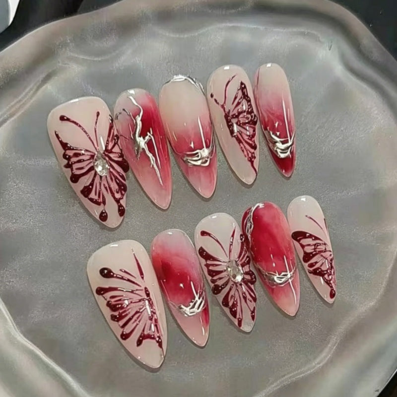 Elegant Hand-Painted Press-On Nail Art Kalsten