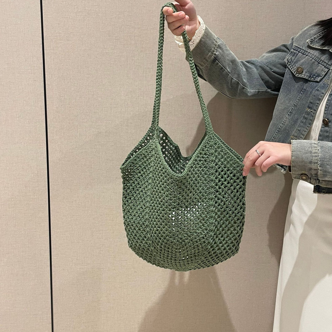 Hand-knotted tote bag in modern net design Kalsten