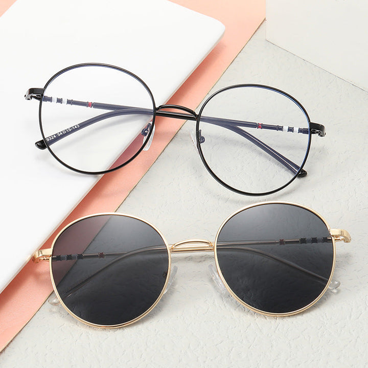 Ladies fashionable round sunglasses with elegant metal frame Kalsten