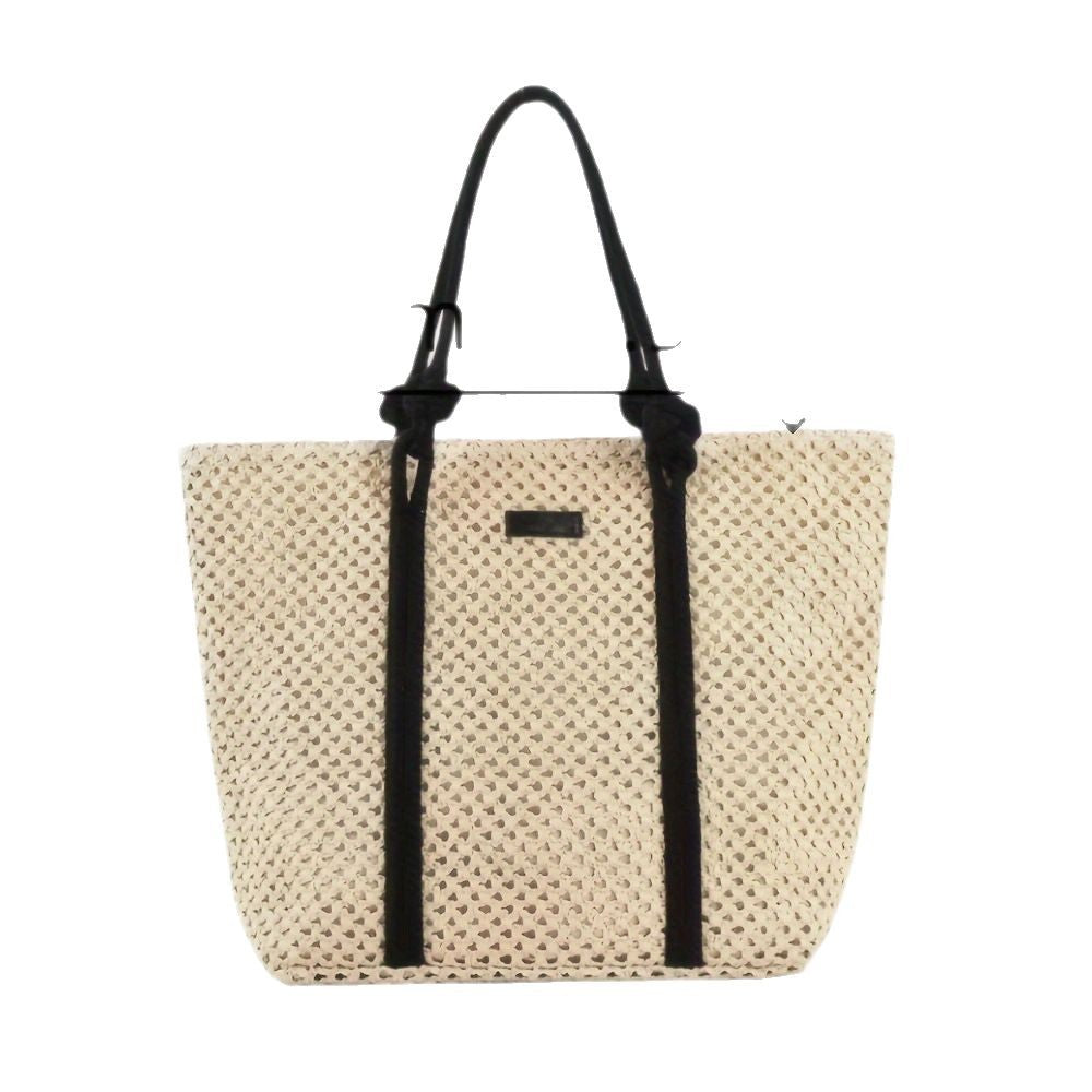 Beach bag made of hand-woven natural material with sturdy handles Kalsten