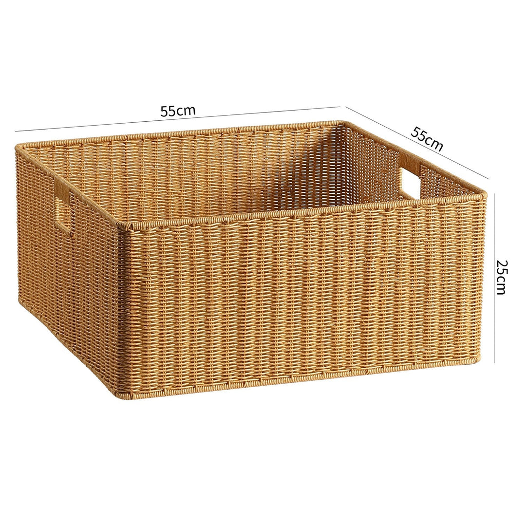 Handwoven Rectangular Storage Basket with Cut-Out Handles Kalsten