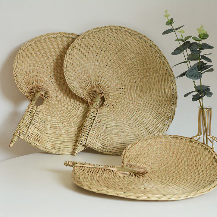 Ladies handcrafted fan made from natural plant fibers Kalsten
