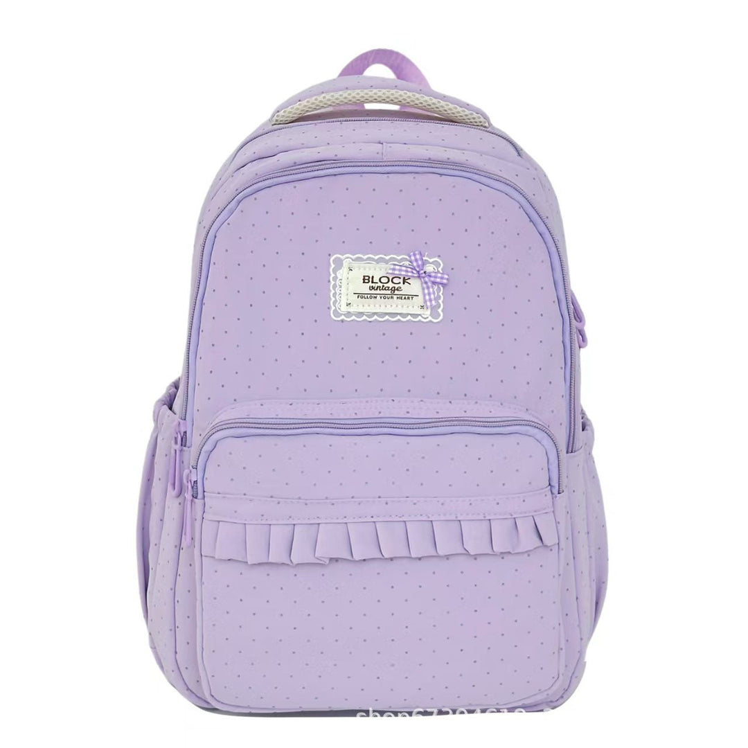 Stylish Polka Dot Ruffled Backpack Kalsten