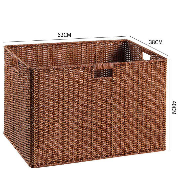 Large Woven Storage Bin with Ergonomic Cutout Handles Kalsten