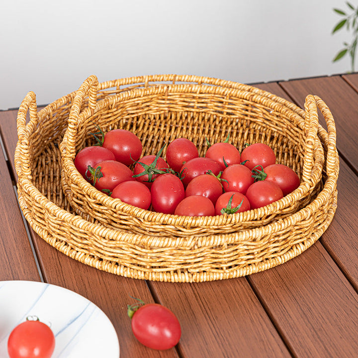Ladies Round Serving Rack Made of Braided Material Kalsten
