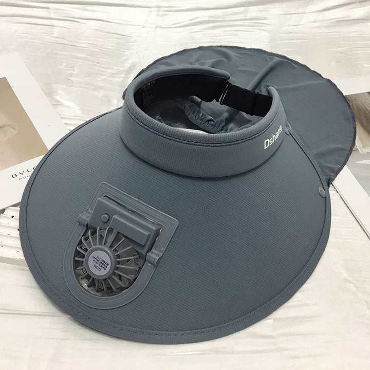 Large UV Protection Sun Visor with Removable Mini Fan and Folding Neck Protection Kalsten