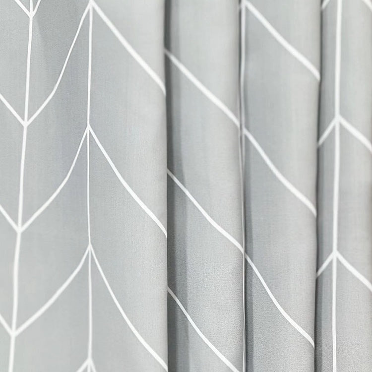 Chevron Patterned Fabric Shower Curtain Kalsten
