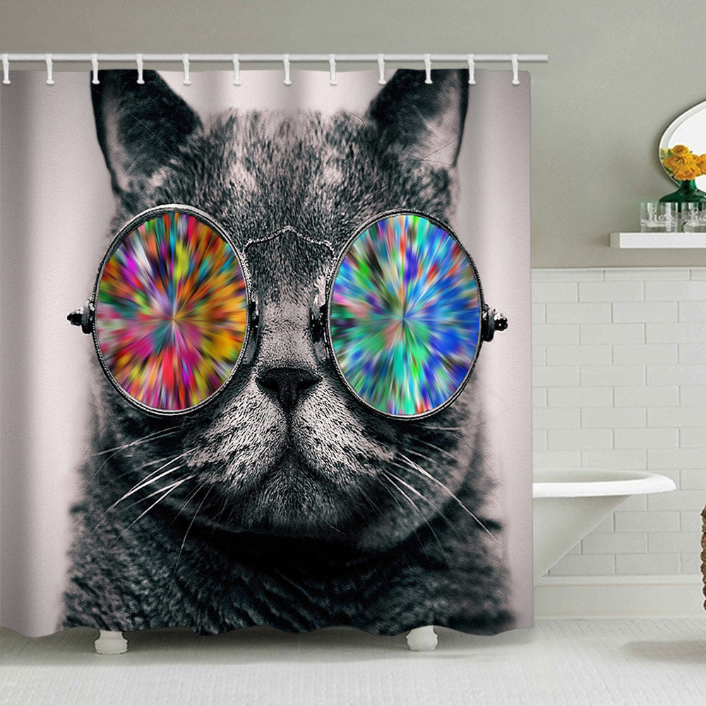 Artistic Dog Illustration Shower Curtain Kalsten