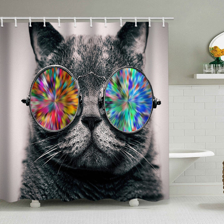 Artistic Dog Illustration Shower Curtain Kalsten