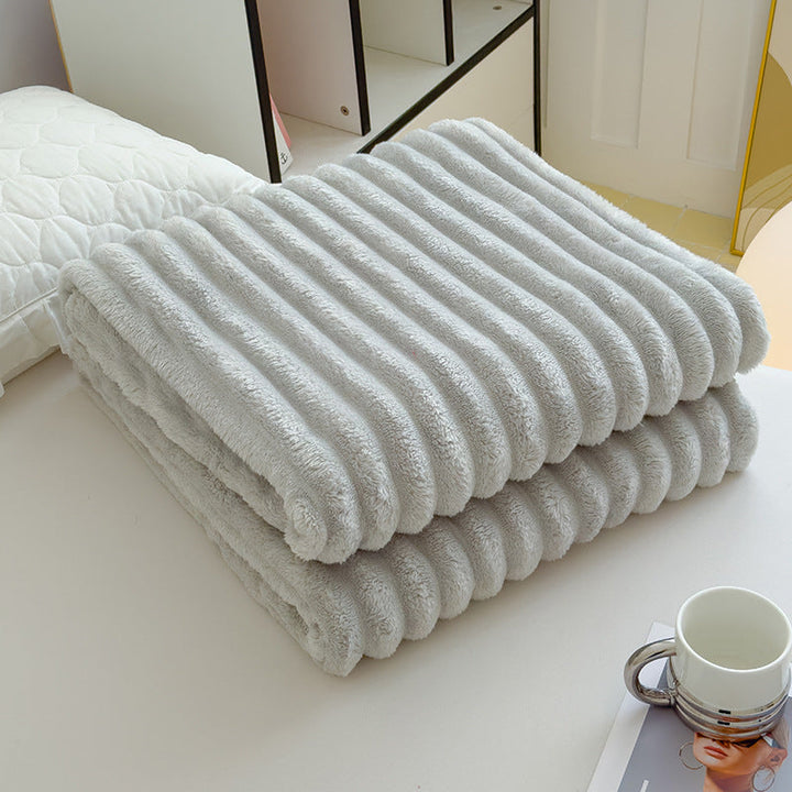 Women High-pile Cozy Blanket with Wave Pattern Kalsten