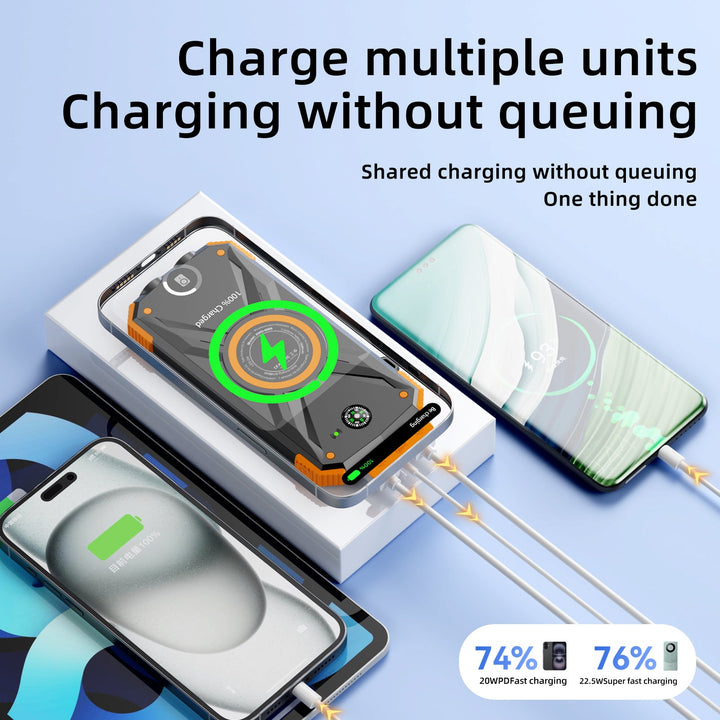 Solar-powered power bank with integrated compass and LED light Kalsten