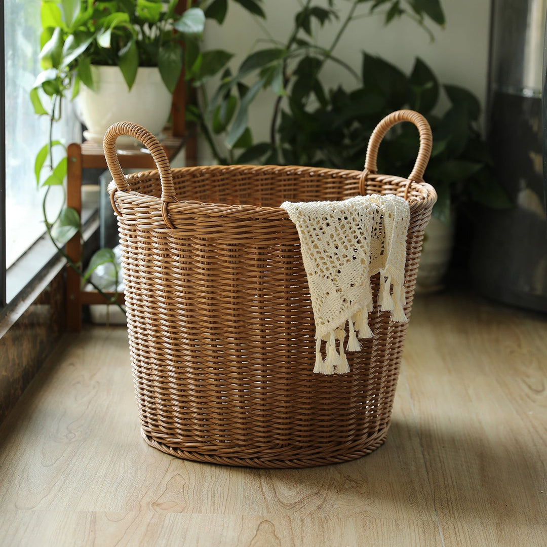 Handwoven Decorative Storage Basket with Ergonomic Handles Kalsten