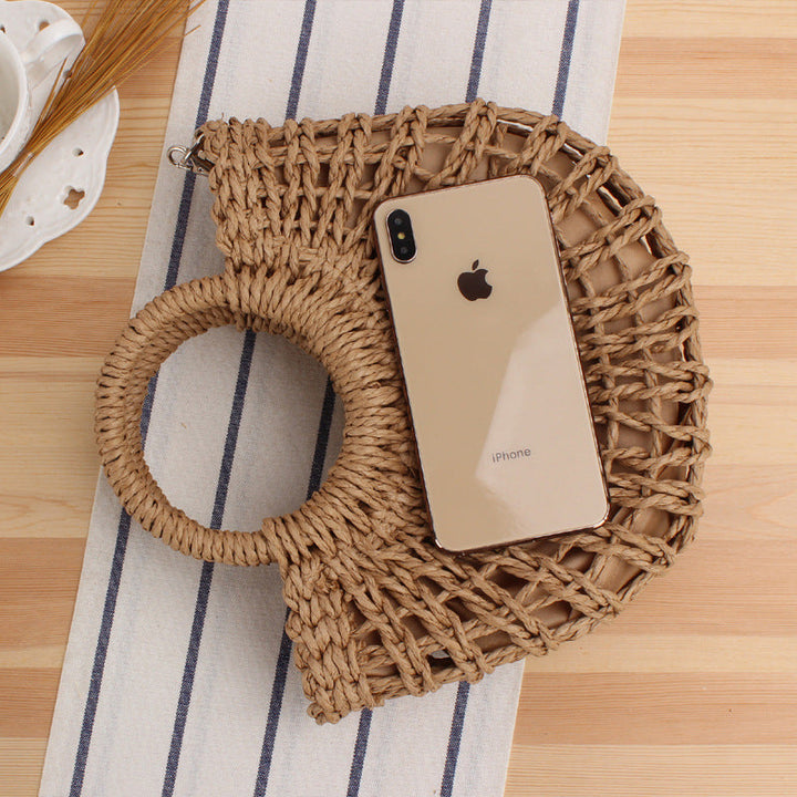Handbag Made of Handcrafted Macrame with Round Handle Kalsten