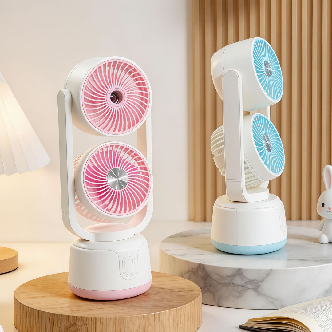 Portable USB Air Humidifier Fan with Dual Blower and Splash-Proof Function Kalsten