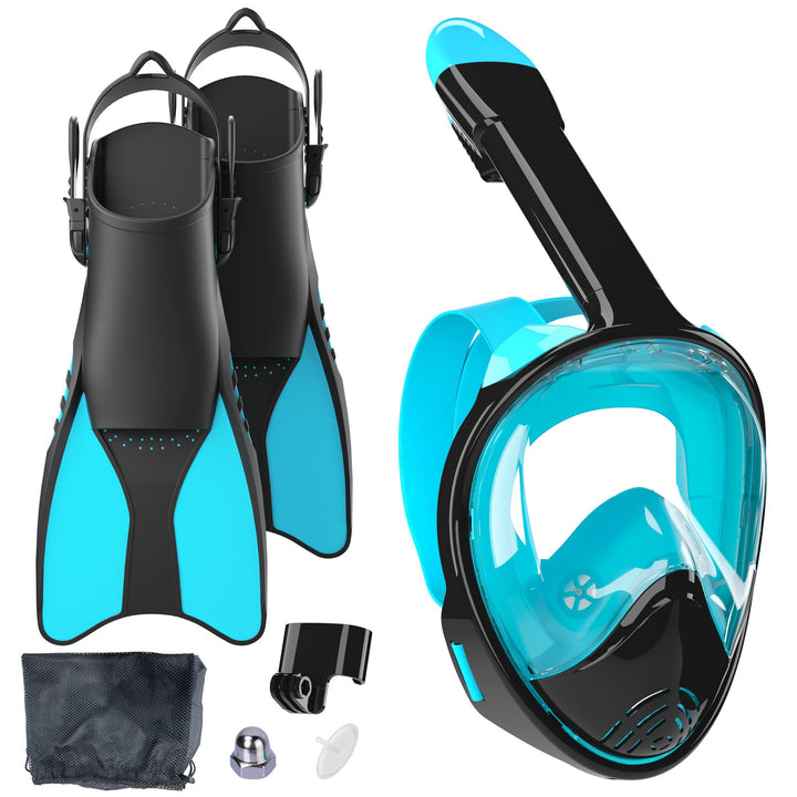 Snorkel set with full face mask and high-quality fins Kalsten