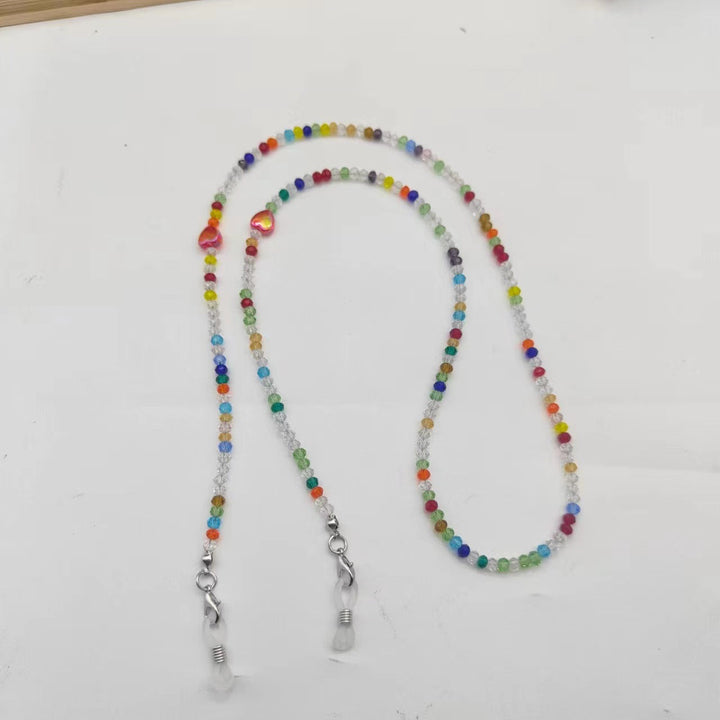 Colorful glass necklace with heart pendant Kalsten