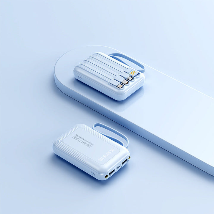 Practical power bank with wireless fast charging function and integrated cable system Kalsten