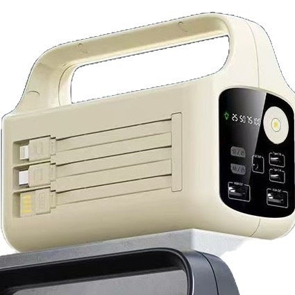 Portable solar power bank with integrated LED display and ergonomic carrying handle Kalsten