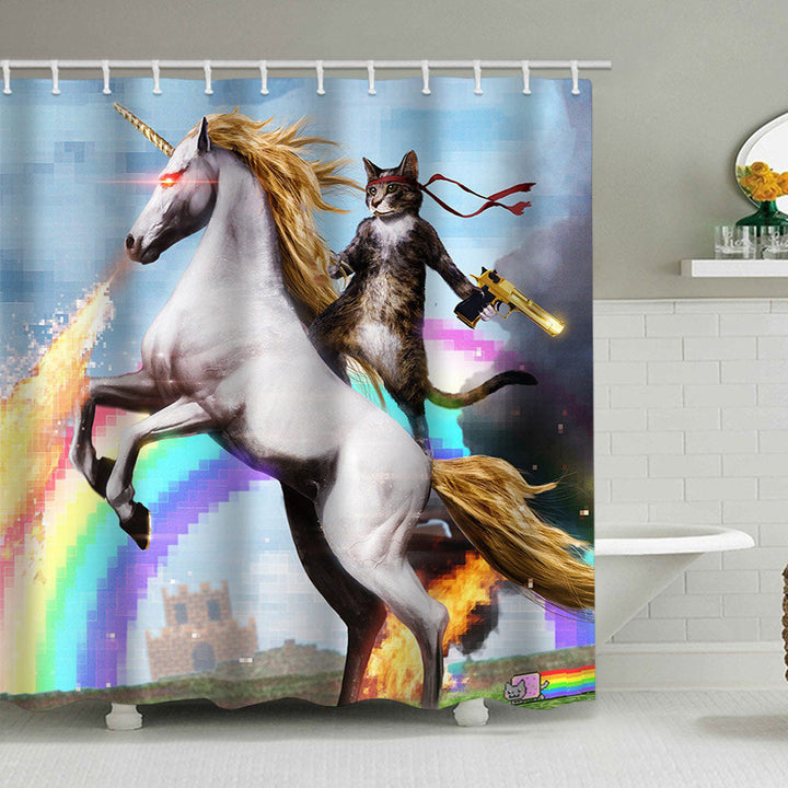 Artistic Dog Illustration Shower Curtain Kalsten