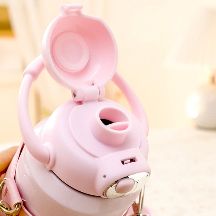 Women's insulated drinking bottle with practical carrying strap and cute Kalsten  design