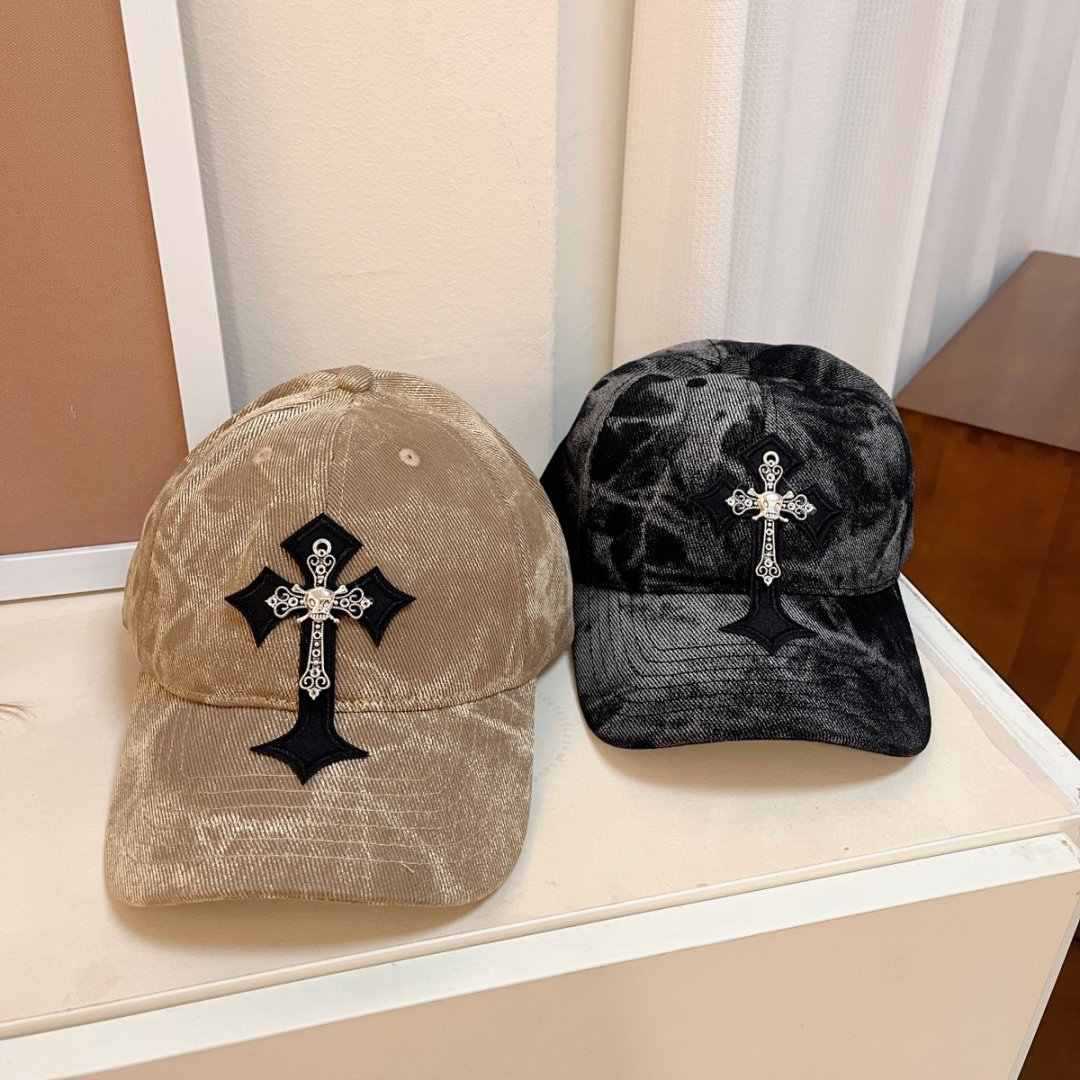 Men's Velvet Embroidered Cross Baseball Cap Kalsten