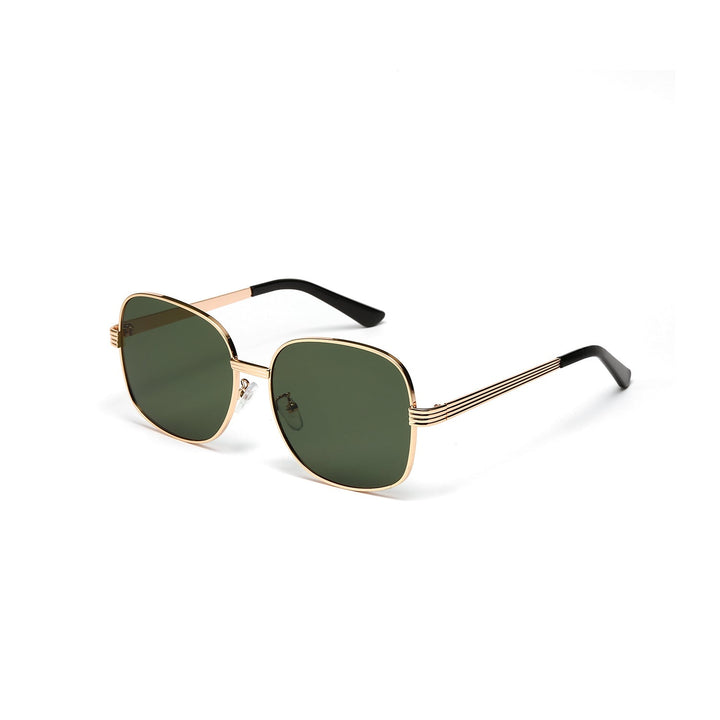 Ladies fashionable angular sunglasses with luxurious golden frame Kalsten