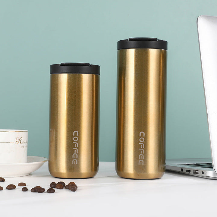 Women's insulated stainless steel coffee mug with elegant design and non-slip bottom Kalsten