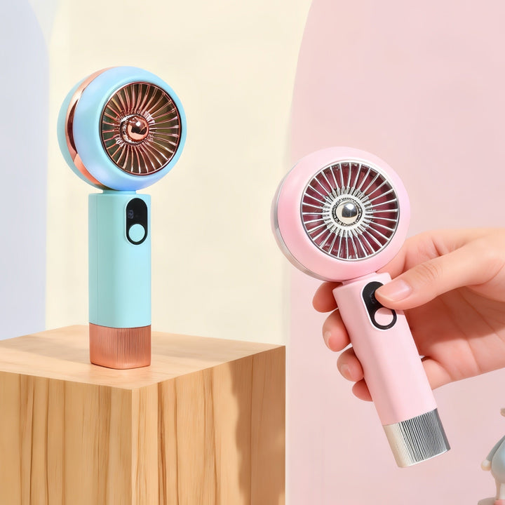 Ladies portable hand fan with LED display and stepless speed control Kalsten
