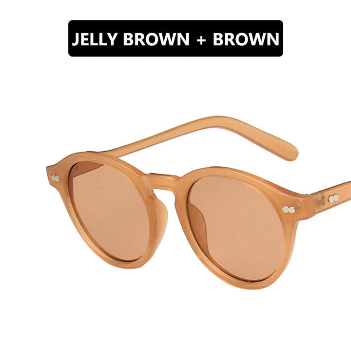Ladies extravagant round sunglasses with lightweight frame structure and polarized lenses Kalsten