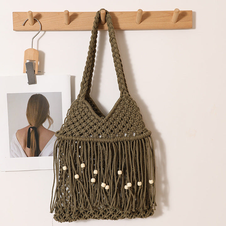 Crocheted beach bag with fringe details Kalsten