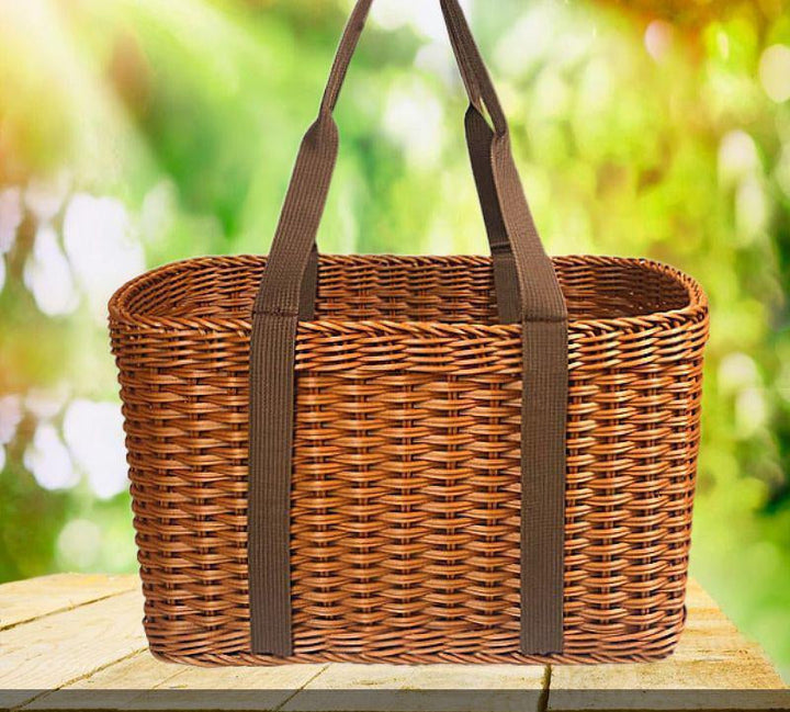 Handcrafted Woven Shopper Basket Kalsten