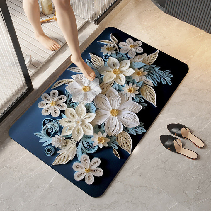 Artistic Floral Design Bath Mat Kalsten