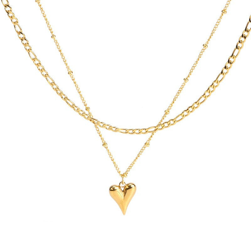 Layered Heart Pendant Necklace Kalsten 1787044446