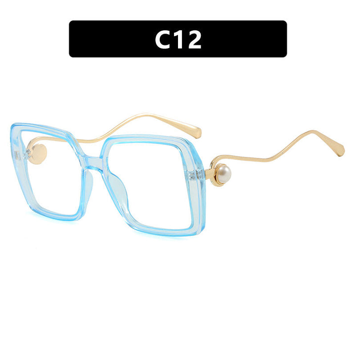 Women's fashionable square glasses with elegant metal frame and unique accents Kalsten