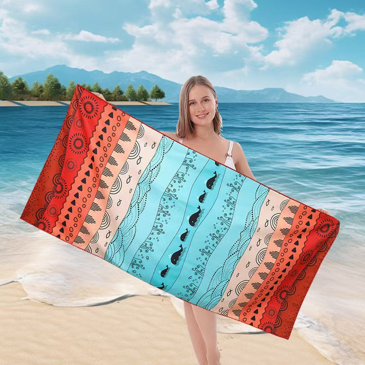Ladies beach towel with maritime stripe pattern Kalsten