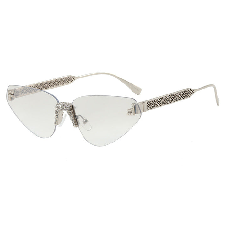 Women Designer Cat Eye Sunglasses with Sparkling Rhinestone Embellishment Kalsten
