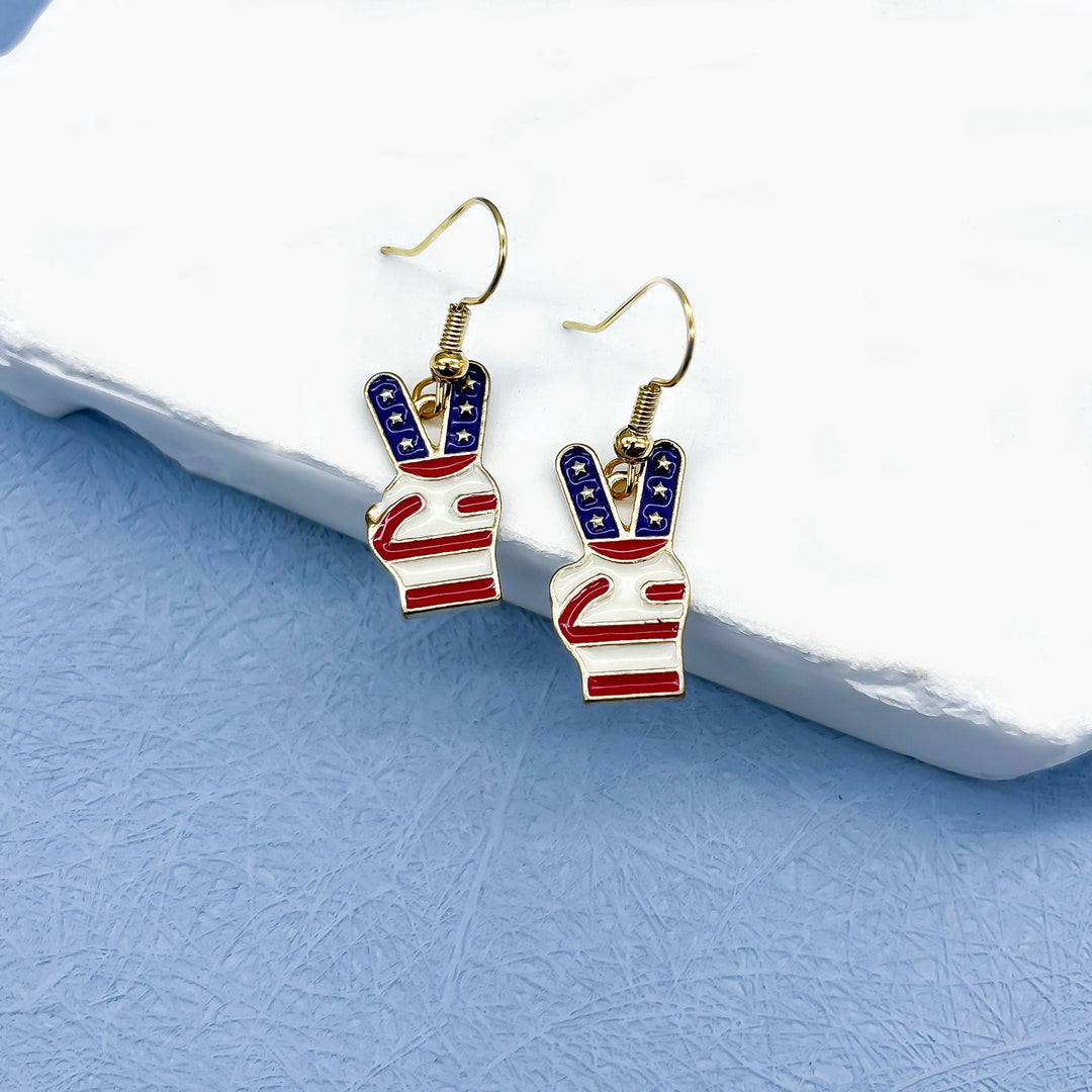 Women's nan long patriotic mesh tassel dangle earrings Kalsten