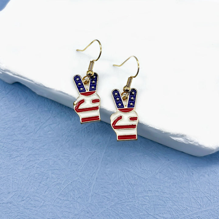 Women's nan long patriotic mesh tassel dangle earrings Kalsten